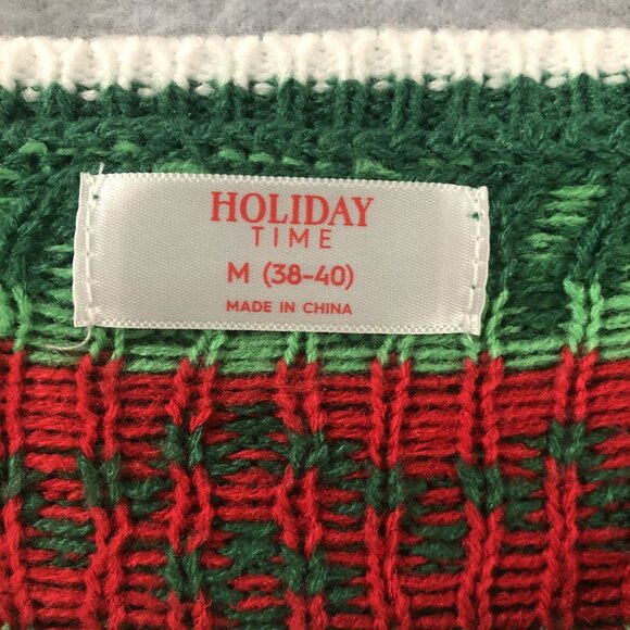 Ugly Christmas Sweater Cow Size M Mooood Funny Holiday Knit Party 3-D Bell Green - Picture 7 of 7